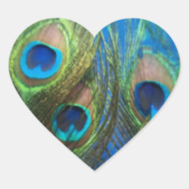 Fish Eye Peacock Stilleven Hartvormige Stickers
