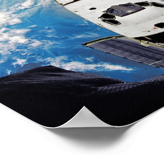 Fish Eye Uitzicht Space Shuttle Atlantis Earth Orb Poster (Hoek)