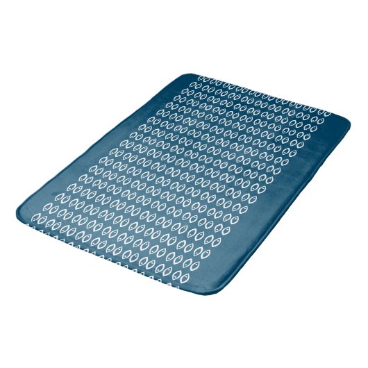 Fish Eyes Symbool Ocean Blauw en Wit Badmat (Gekanteld)