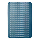 Fish Eyes Symbool Ocean Blauw en Wit Badmat (Voorkant Verticaal)