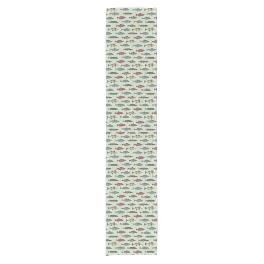 Fish Fishing Table Runner Korte Tafelloper (Voorkant)