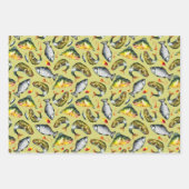 Fish Floats Haken Angler Waterverf Vist thema Inpakpapier Vel (Voorkant 2)