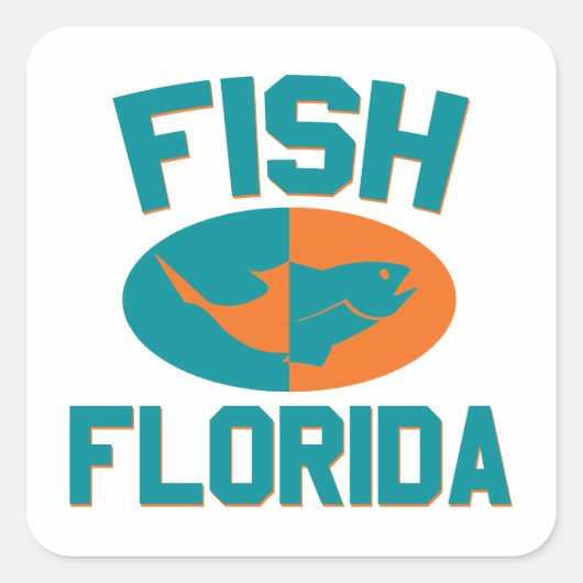 Fish Florida Kleuren Vierkante Sticker (Voorkant)