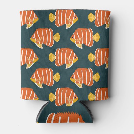 Fish Frenzy: naadloos ontwerp Blikjeskoeler (Voorkant)