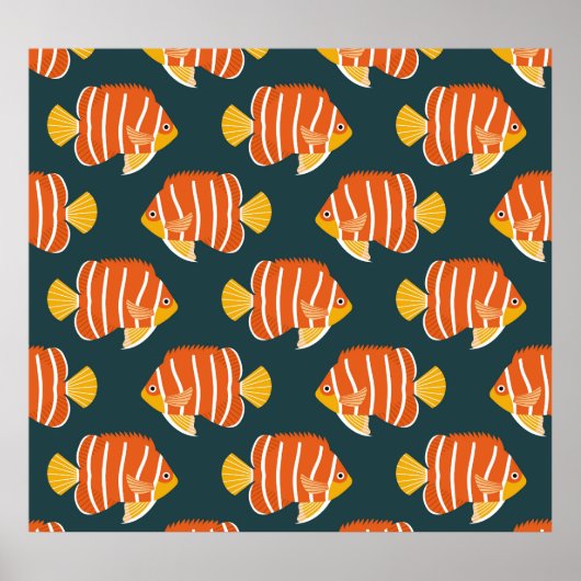 Fish Frenzy: naadloos ontwerp Poster (Voorkant)