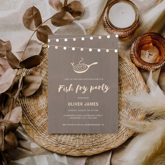 Fish fry birthday party kaart