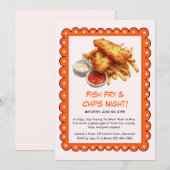 Fish Fry & Chips – Casual Seafood Party Invitation Kaart (Voorkant / Achterkant)