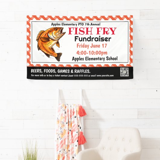 FISH fry Fondsenwerving PTO PTA Kerk Banner (Insitu)