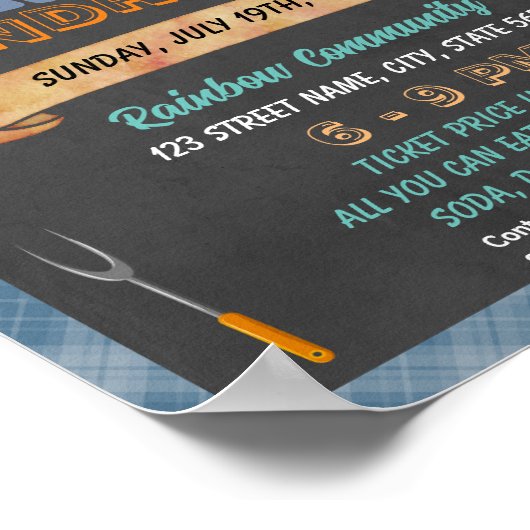 Fish Fry Fundraiser evenement sjabloon Poster (Hoek)