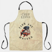 Fish Fry Master met NAAM Schort (Voorkant)