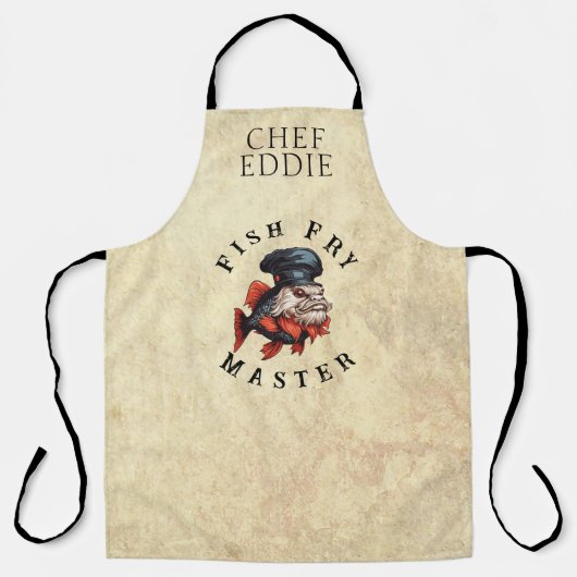 Fish Fry Master met NAAM Schort (Voorkant)