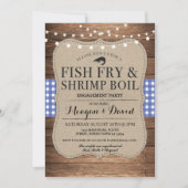 Fish Fry Verloving Blauwe Douche Garnalen Kook Kaart (Voorkant)