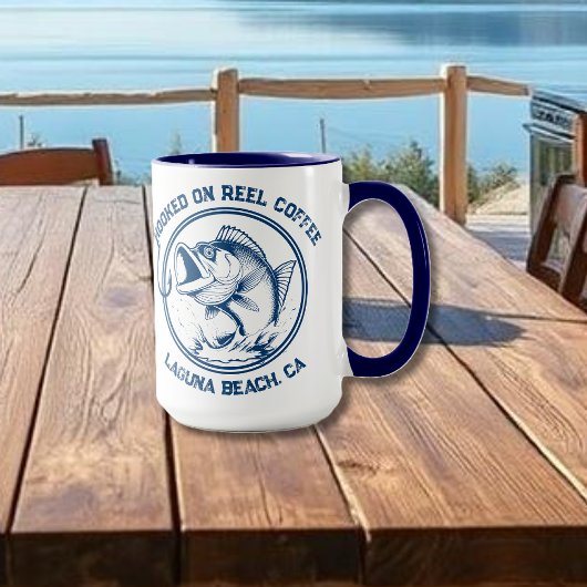 Fish-Funny-Hooked op Reel Koffie Mok