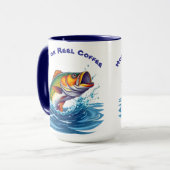 Fish-Funny-Hooked op Reel Koffie Mok (Voorkant links)