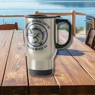 Fish-Funny-Hooked op Reel Koffie Reisbeker