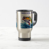 Fish-Funny-Hooked op Reel Koffie Reisbeker (Voorkant rechts)