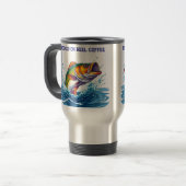 Fish-Funny-Hooked op Reel Koffie Reisbeker (Voorkant links)