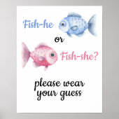Fish Gender Reveal - Please wear your guess Poster (Voorkant)
