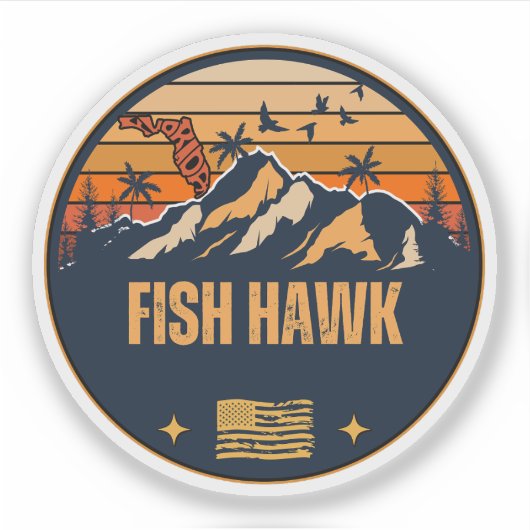 Fish Hawk, Florida Sticker (Voorkant)
