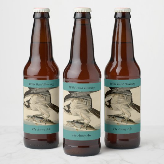 Fish Hawk, Osprey, uit Audubon's Birds of America Bier Etiket (Flessen)