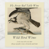 Fish Hawk, Osprey, uit Audubon's Birds of America Wijn Etiket (Enkel label)