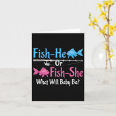 Fish-he of Fish-she Geslacht onthullen Baby Kaart (Gele Bloem)