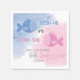 Fish-he or Fish-she gender reveal napkins Servet