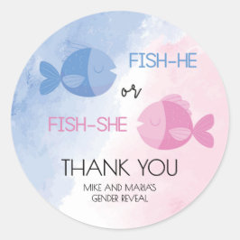 Fish-he or Fish-she gender reveal stickers