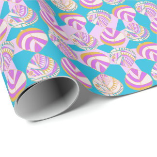 Fish Head laat nieuw Lila goud turquoise achter Cadeaupapier