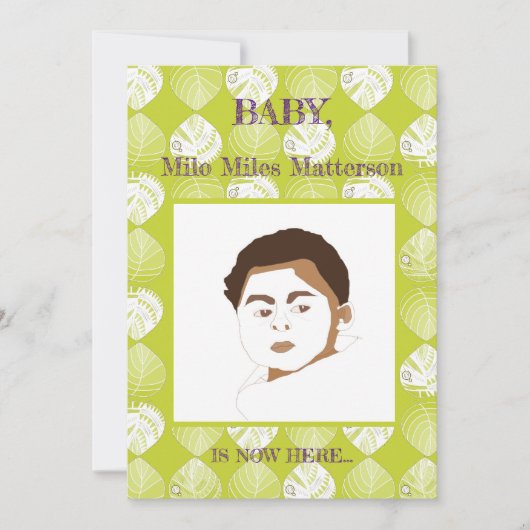 Fish Head laat nieuwe kiwi witte geboorte achter Aankondiging (Voorkant)