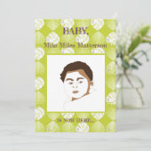 Fish Head laat nieuwe kiwi witte geboorte achter Aankondiging (Staand voorkant)