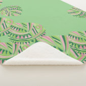 Fish Head Leaves Jazz V Mint Dusty Pink 4 Sherpa Deken (3/4)