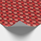 Fish Head Leaves New Red Cherry Groen Wit Cadeaupapier (Hoek)