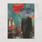 Fish Head Persoon surrealistisch Briefkaart (Voorkant)