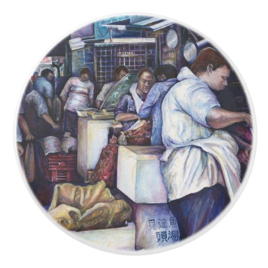 Fish Head Soup, Singapore Keramische Knop (Voorkant)