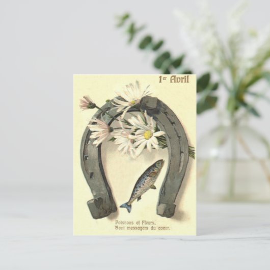 Fish Hoefijzer Daisy Briefkaart (Staand voorkant)