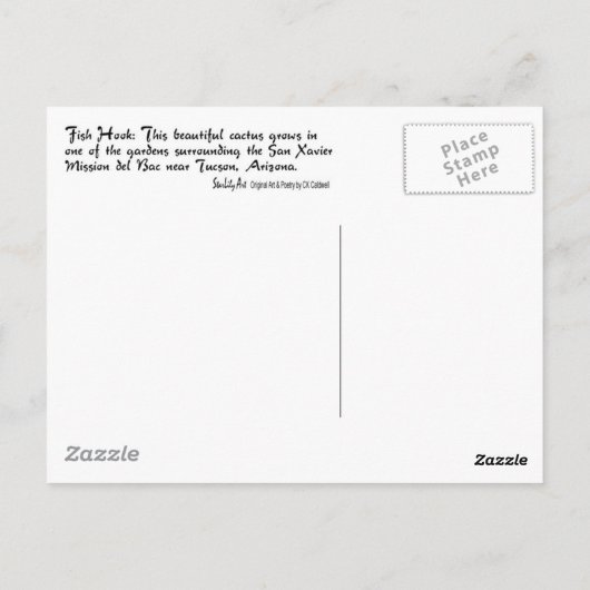 Fish Hook Briefkaart (Achterkant)