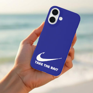 Fish Hook-Fisherman Core-Take the Bait-Deep Blue iPhone 16 Hoesje