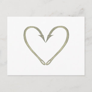 Fish Hook Heart Briefkaart