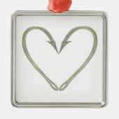 Fish Hook Heart Metalen Ornament (Voorkant)