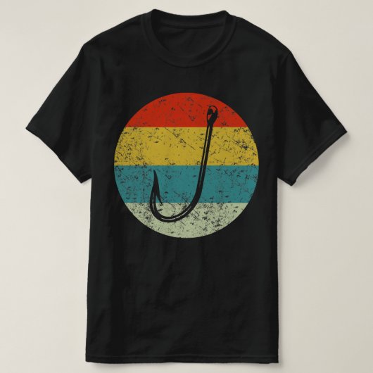 FISH HOOK retro  silhouette 70s T-shirt (Design voorkant)