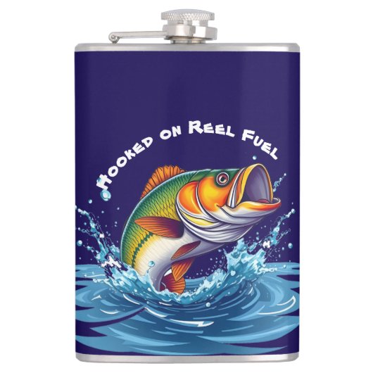 Fish-Hooked op Reel Fuel-Funny Heupfles (Voorkant)