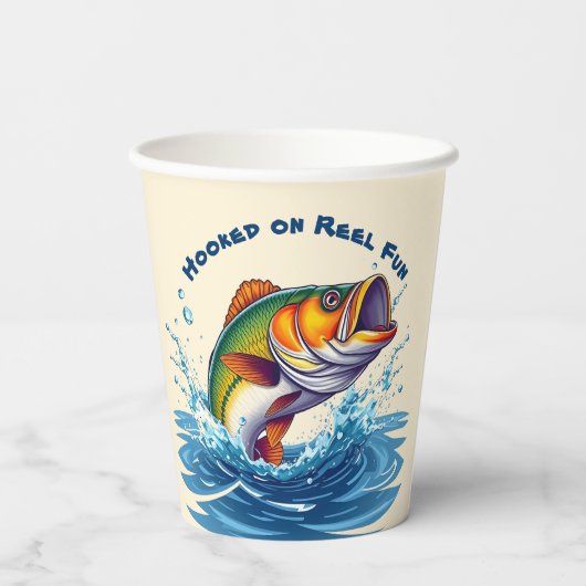 Fish-Hooked op Reel Fun Papieren Bekers (Achterkant)