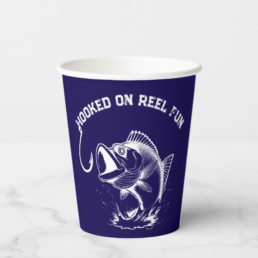 Fish-Hooked op Reel Fun Papieren Bekers (Achterkant)