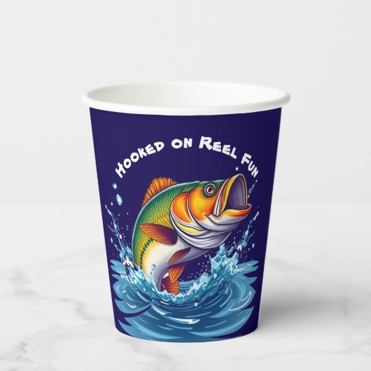 Fish-Hooked op Reel Fun Papieren Bekers (Achterkant)