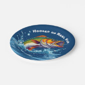 Fish-Hooked op Reel Fun Papieren Bordje (Gekanteld)