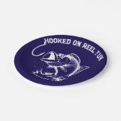 Fish-Hooked op Reel Fun Papieren Bordje (Gekanteld)