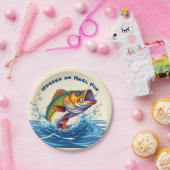 Fish-Hooked op Reel Fun Papieren Bordje (Feest)
