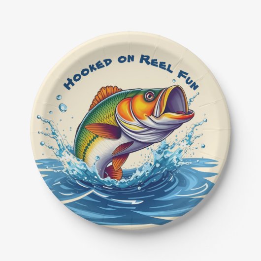 Fish-Hooked op Reel Fun Papieren Bordje (Voorkant)