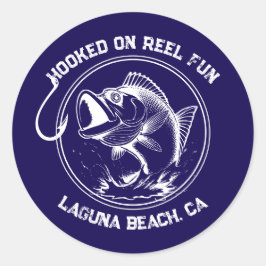 Fish-Hooked op Reel Fun Ronde Sticker